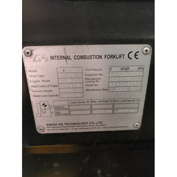 Brugt GS Lift Gas-truck 2500 kg